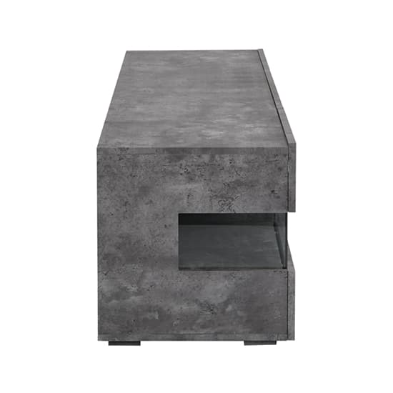 Kiefer Wooden TV Stand In Concrete Effect With LED Lighting