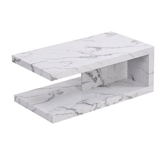 Lynn High Gloss Coffee Table In Diva Marble Effect