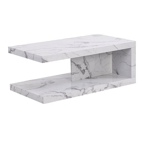 Lynn High Gloss Coffee Table In Diva Marble Effect