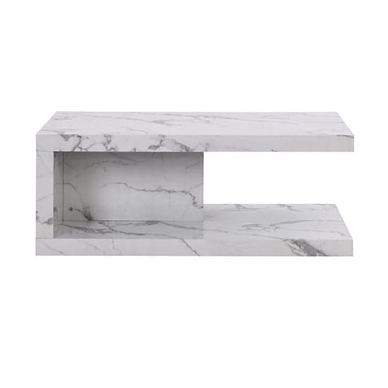 Lynn High Gloss Coffee Table In Diva Marble Effect