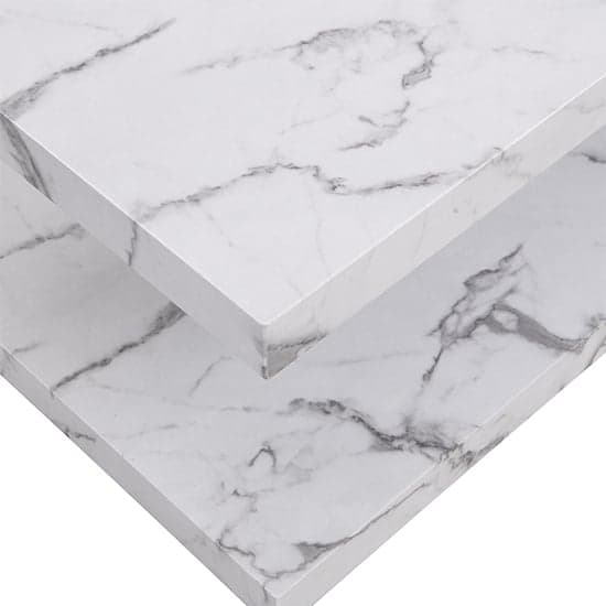 Lynn High Gloss Coffee Table In Diva Marble Effect