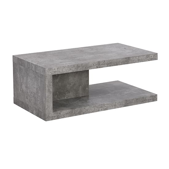 Lynn Wooden Coffee Table In Concrete Effect