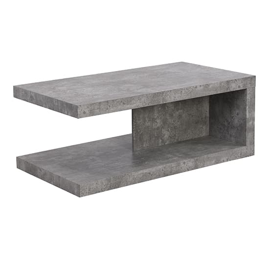 Lynn Wooden Coffee Table In Concrete Effect