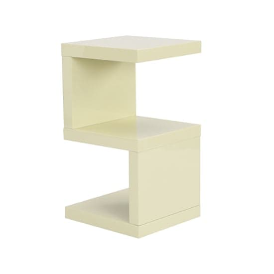 Maharani High Gloss S Shape Design Side Table In Cream