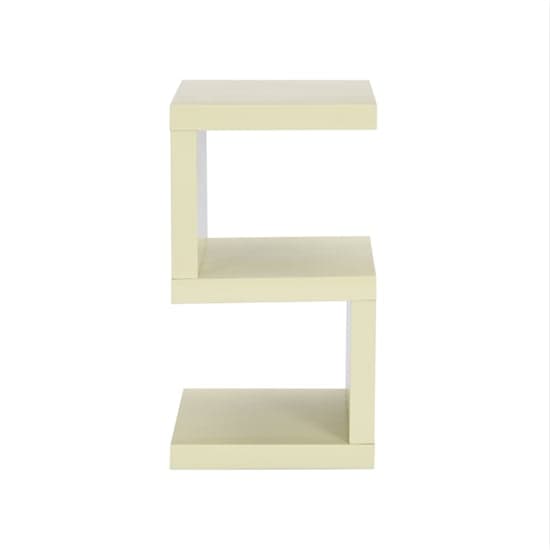 Maharani High Gloss S Shape Design Side Table In Cream