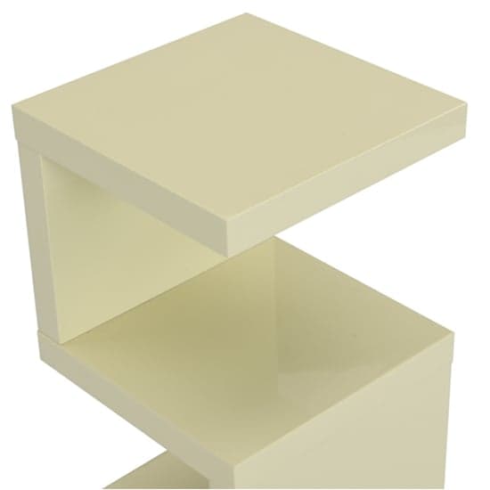 Maharani High Gloss S Shape Design Side Table In Cream