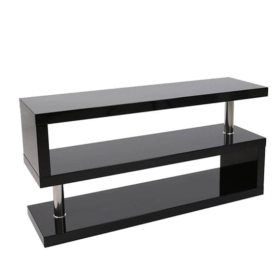 Maharani High Gloss S Shape Design TV Stand In Black