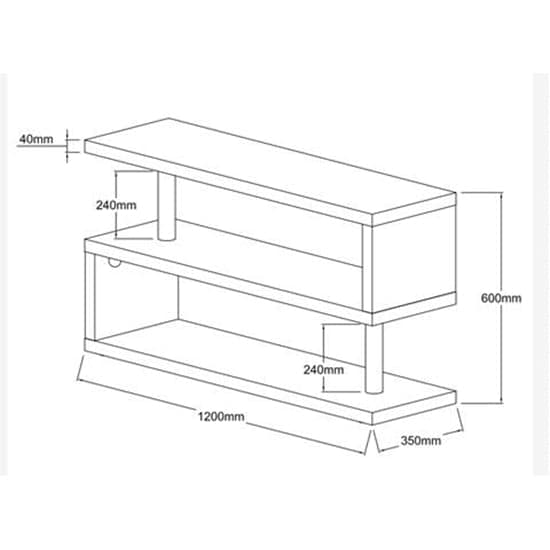 Maharani High Gloss S Shape Design TV Stand In Black