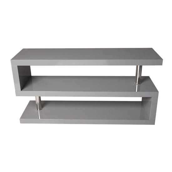 Maharani High Gloss S Shape Design TV Stand In Grey