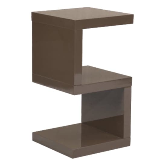 Maharani High Gloss S Shape Design Side Table In Stone