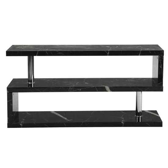 Maharani High Gloss S Shape TV Stand In Milano Marble Effect