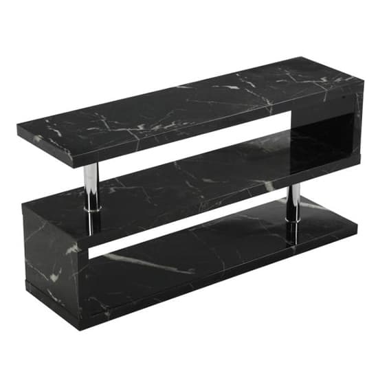 Maharani High Gloss S Shape TV Stand In Milano Marble Effect