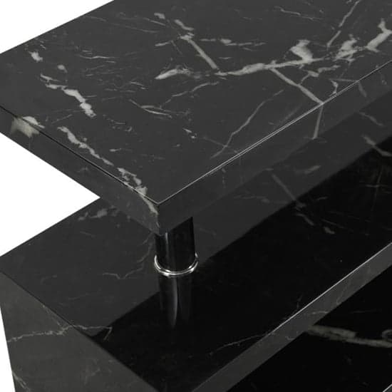 Maharani High Gloss S Shape TV Stand In Milano Marble Effect