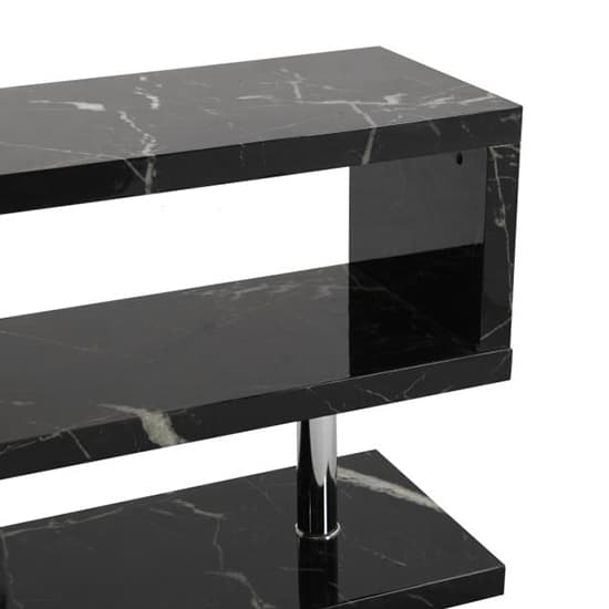 Maharani High Gloss S Shape TV Stand In Milano Marble Effect