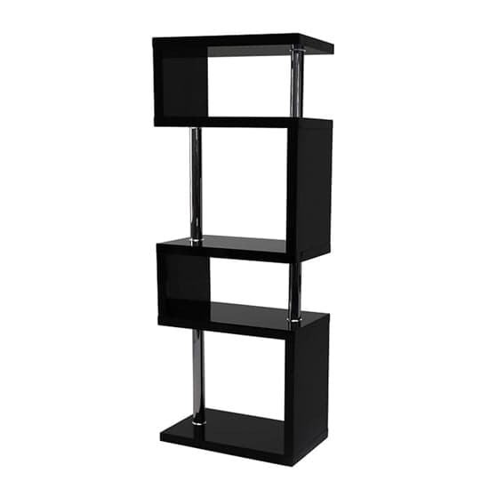 Maharani High Gloss Slim Shelving Unit In Black