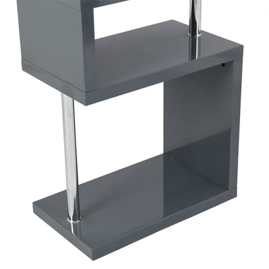 Maharani High Gloss Slim Shelving Unit In Grey