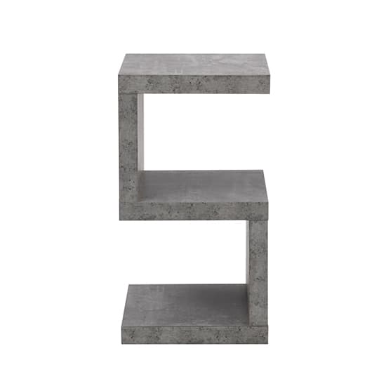 Maharani Wooden S Shape Design Side Table In Concrete Effect