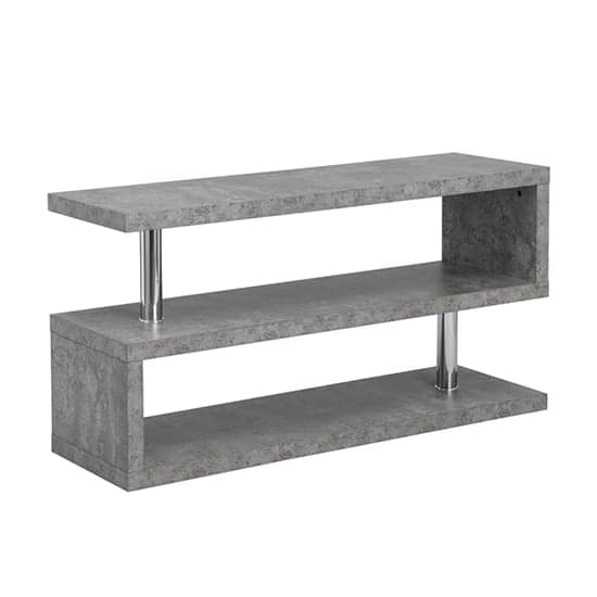 Maharani Wooden S Shape Design TV Stand In Concrete Effect