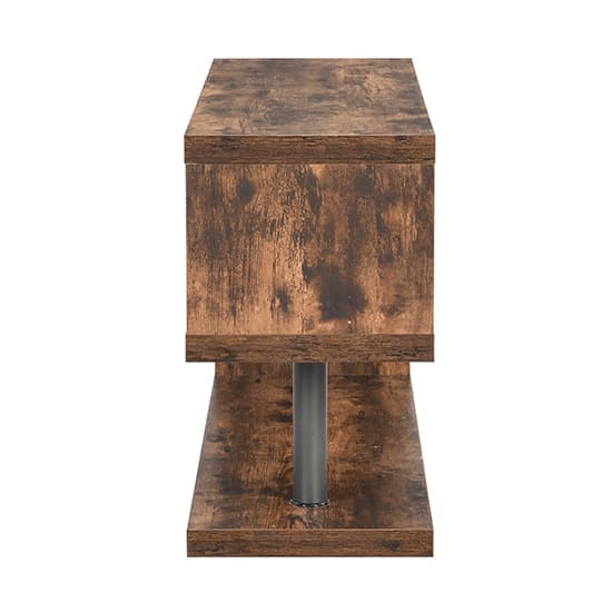 Maharani Wooden S Shape TV Stand In Rustic Oak