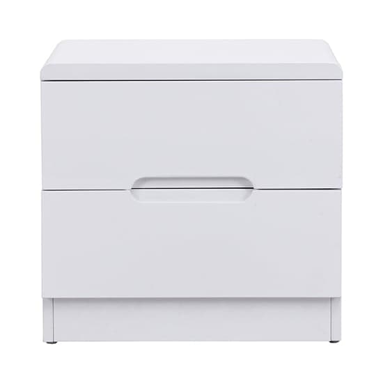 Manistee High Gloss Bedside Cabinet With 2 Drawers In White