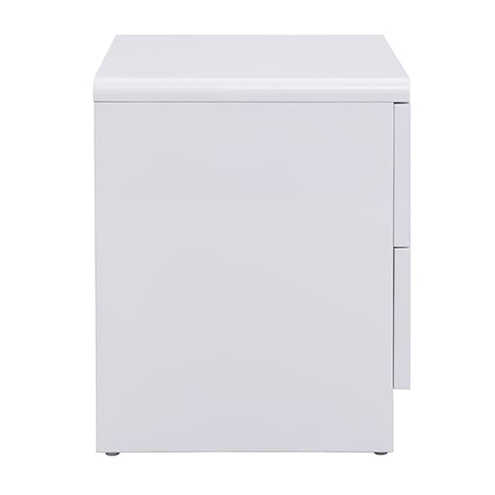 Manistee High Gloss Bedside Cabinet With 2 Drawers In White