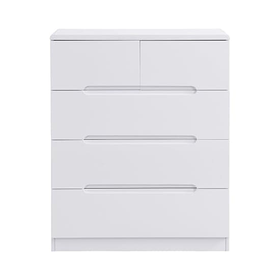 Manistee High Gloss Chest Of 5 Drawers In White