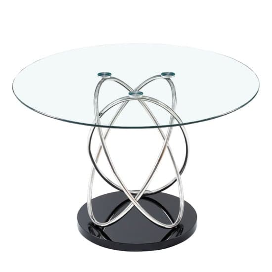 Mariposa Clear Glass Dining Table With 4 Riverton Black Chairs