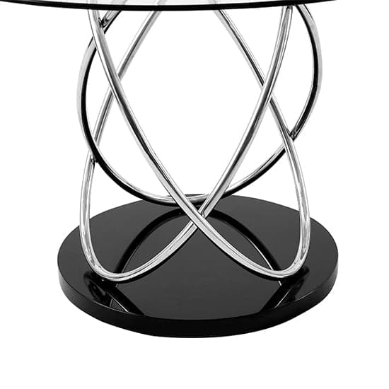 Mariposa Clear Glass Dining Table With Chrome Supports