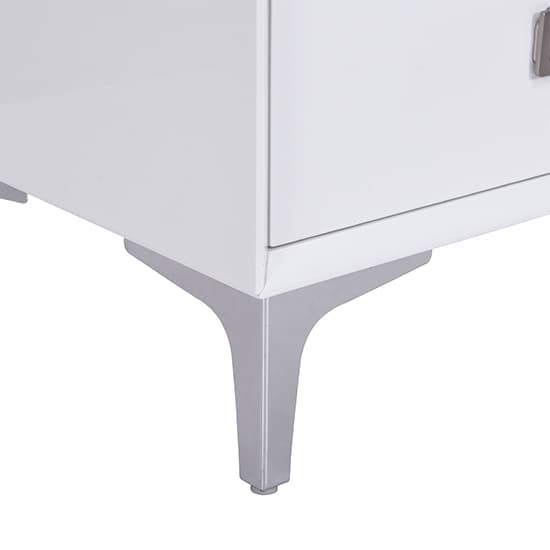 Mason High Gloss Bedside Cabinet With 2 Drawers In White