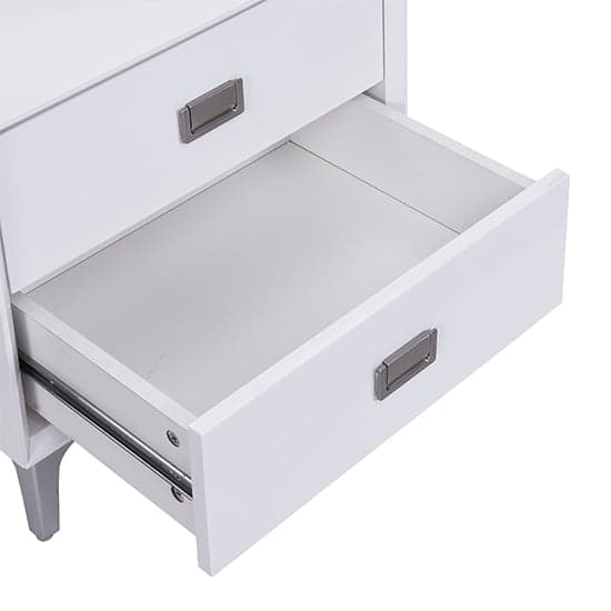 Mason High Gloss Bedside Cabinet With 2 Drawers In White