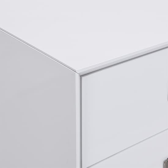 Mason High Gloss Bedside Cabinet With 2 Drawers In White