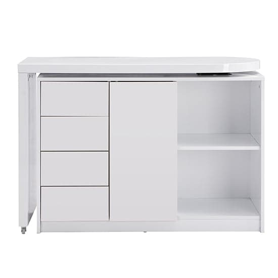 Mason Swivelling High Gloss Computer Desk In White