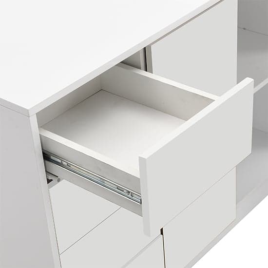 Mason Swivelling High Gloss Computer Desk In White