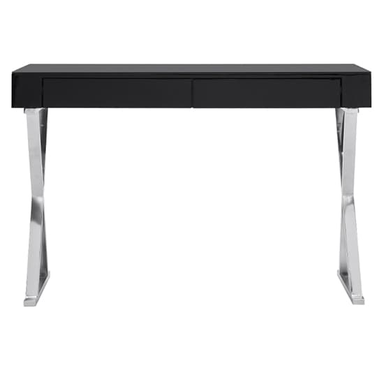 Mayetta Glass Top High Gloss Console Table In Black