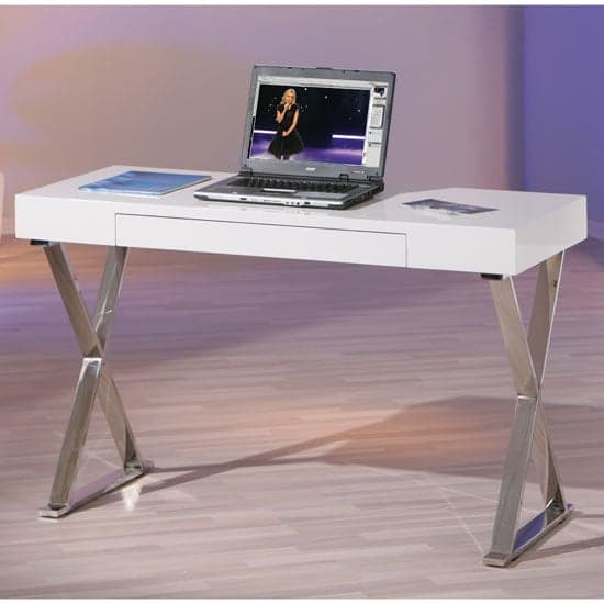 Mayetta High Gloss Laptop Desk In White