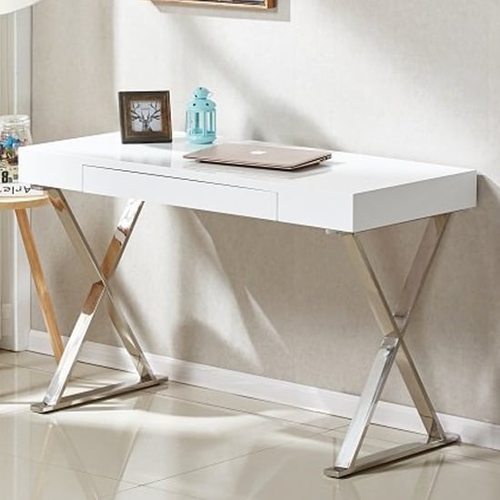 Mayetta High Gloss Laptop Desk In White