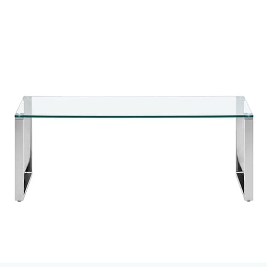 Medellin Clear Glass Rectangular Coffee Table With Chrome Legs