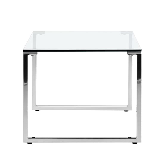 Medellin Clear Glass Rectangular Coffee Table With Chrome Legs