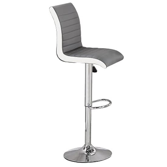 Cortina Melange Marble Effect Bar Table With 4 Riga Grey White Stools