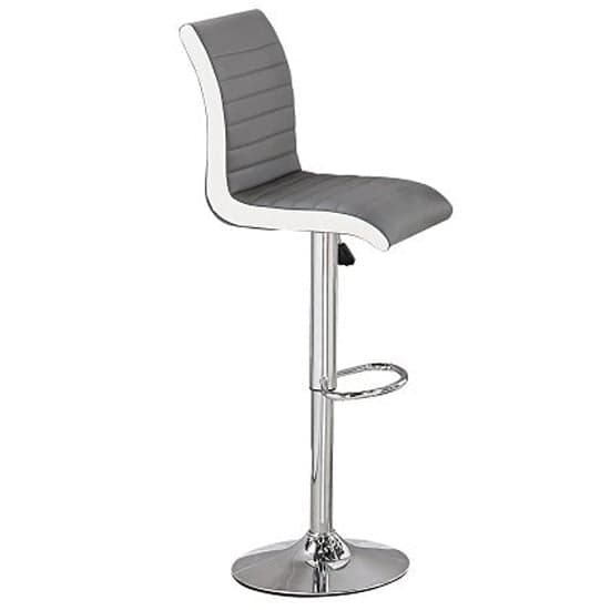 Merrill Glass White Gloss Bar Table 4 Riga Grey White Stools