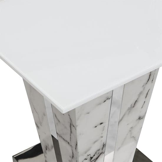 Merrill Gloss Lamp Table In Diva Marble Effect With Glass Top