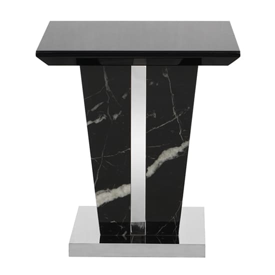 Merrill Gloss Lamp Table In Milano Marble Effect With Glass Top