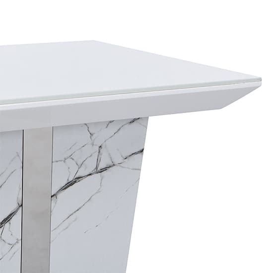 Merrill Gloss Lamp Table In Vida Marble Effect With Glass Top