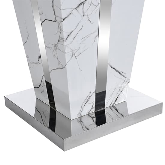 Merrill Gloss Lamp Table In Vida Marble Effect With Glass Top