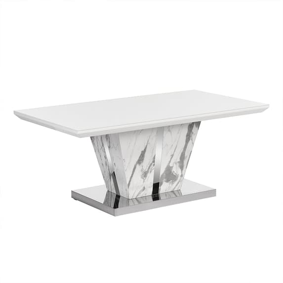 Merrill High Gloss Coffee Table In Filo Marble Effect Glass Top