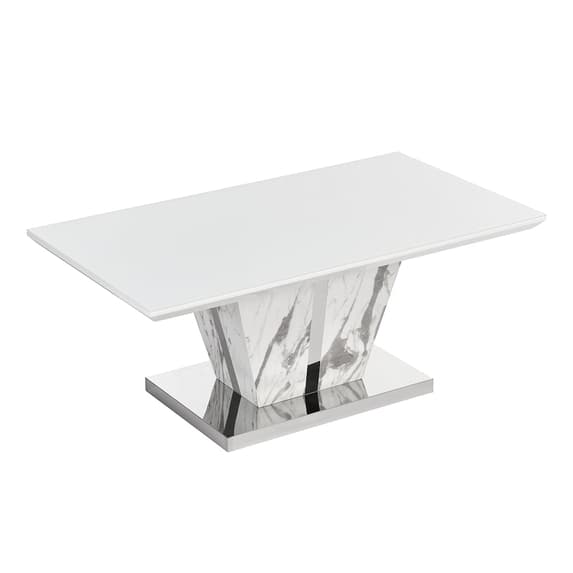 Merrill High Gloss Coffee Table In Filo Marble Effect Glass Top