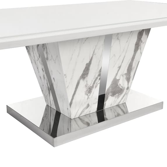 Merrill High Gloss Coffee Table In Filo Marble Effect Glass Top