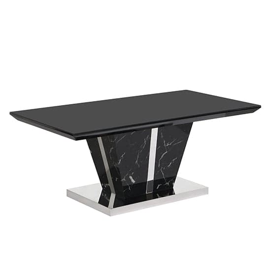 Merrill High Gloss Coffee Table In Milano Marble Effect Glass Top