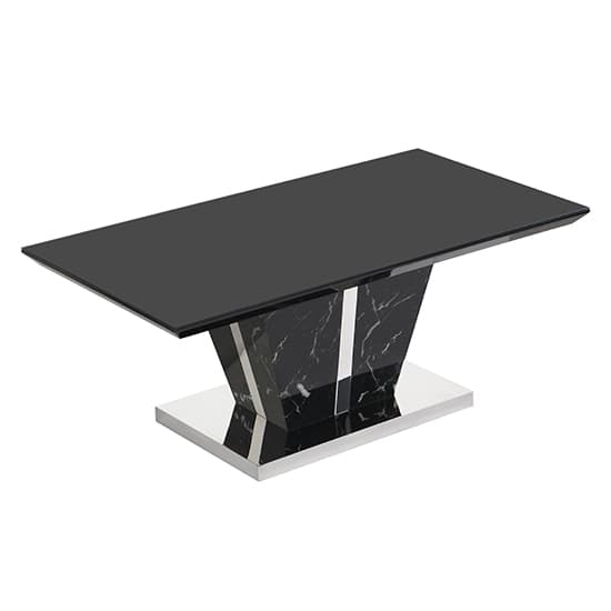 Merrill High Gloss Coffee Table In Milano Marble Effect Glass Top