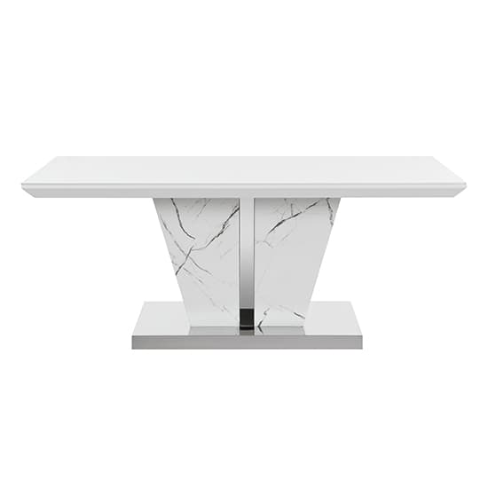 Merrill High Gloss Coffee Table In Vida Marble Effect Glass Top